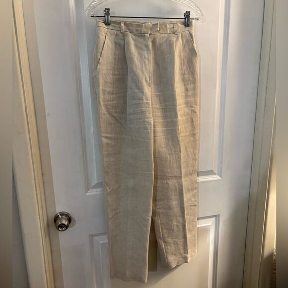 Talbots Tan Linen Pants Sz 6 petite - Picture 1 of 6